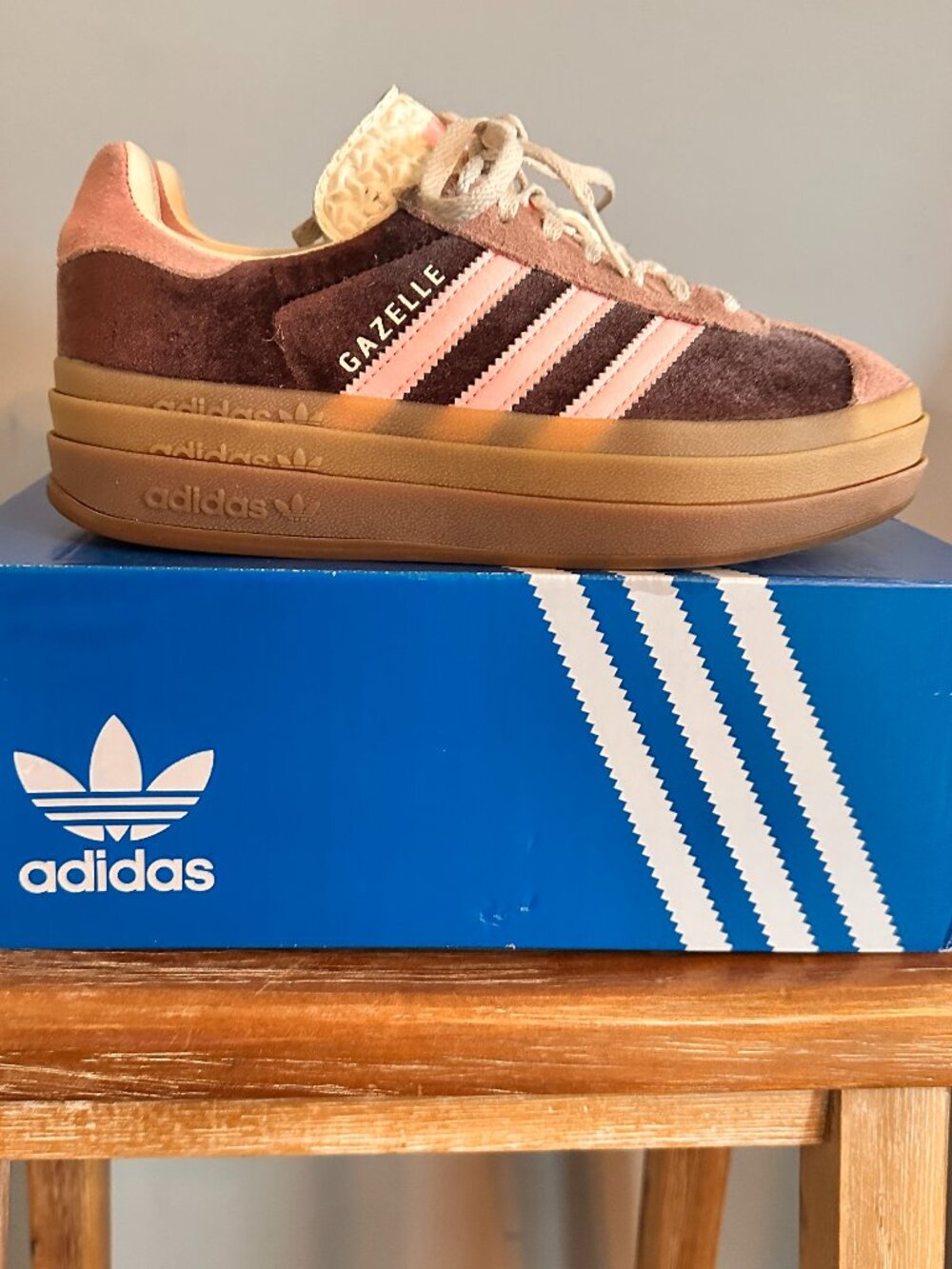 Adidas Gazelle Bold Sneakers in Shadow Brown / Pink Women’s Size 6